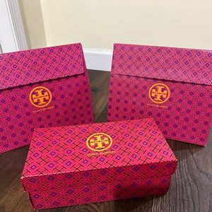 Set of Tory Burch Shopping Bags and Shoe Box